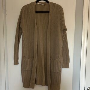 Women’s knee length knit cardigan